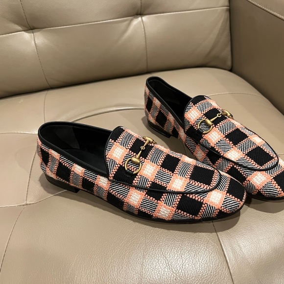 Gucci Jordaan tweed loafers pink and black - Picture 4 of 12